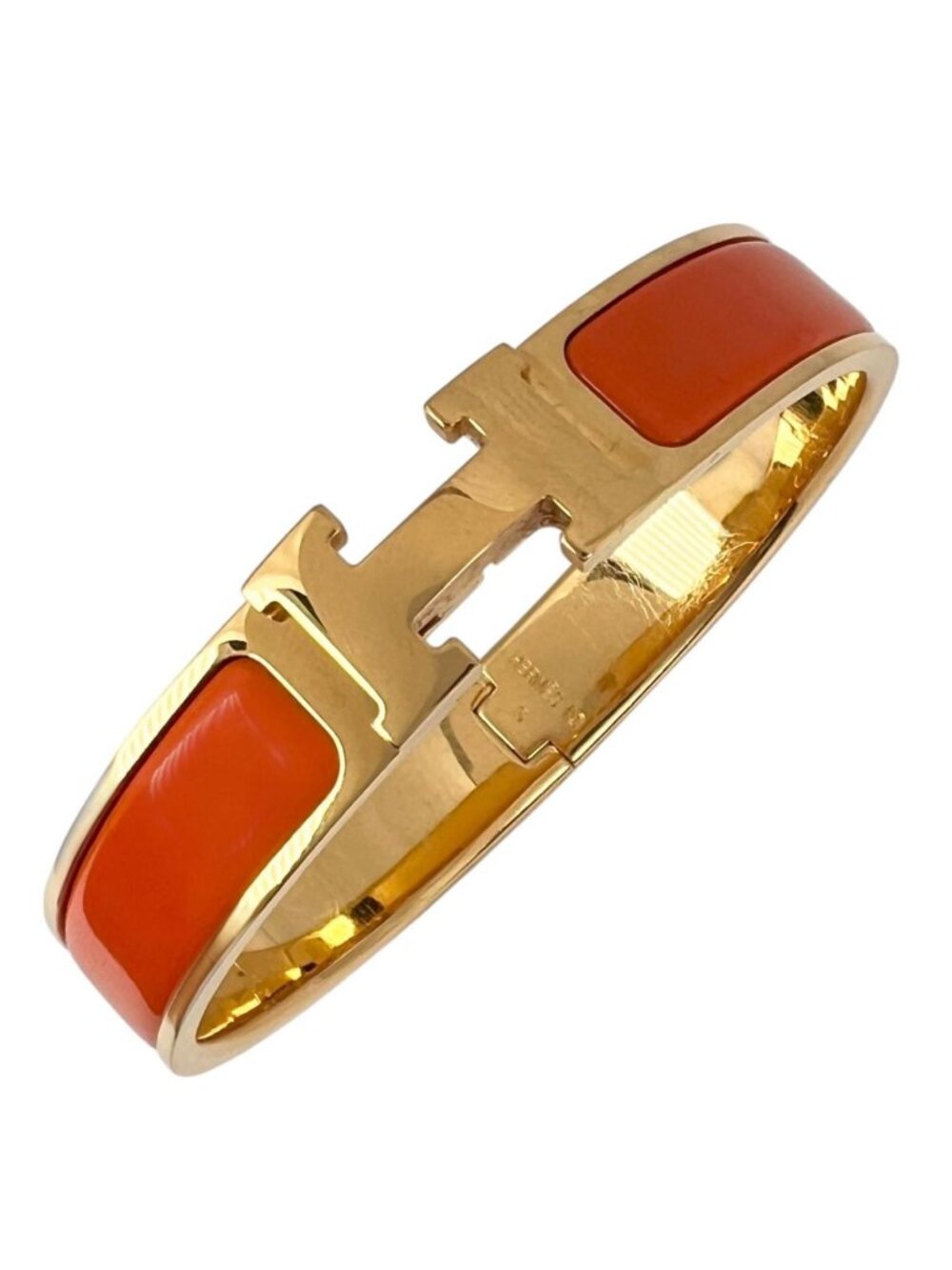 Hermes Clic H Bangle Yellow Gold Bracelet